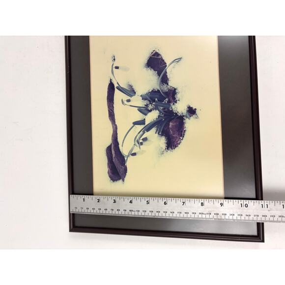 Vintage White Flower in Snow Print Matted and Framed Wall Decor Art - Picture 3 of 10